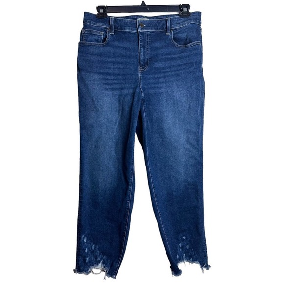 Lane Bryant High Rise Girlfriend Straight Jeans Flexmagic Waistband Crop 14 - Picture 3 of 16